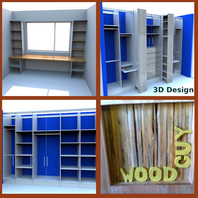 3D design of built in cupboards in Pretoria